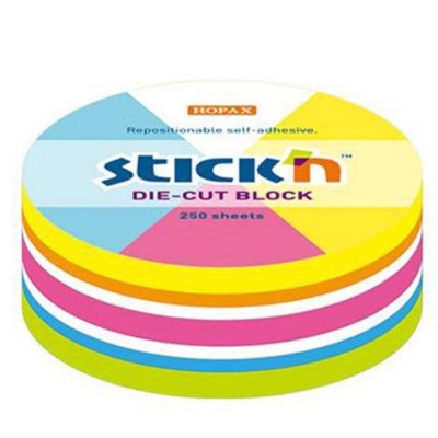 Hopax Stıck'n 21830 Yapışkanlı Yuvarlak Blok Neon 250 Yaprak SegaCopy Fotokopi Merkezi