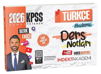2026 KPSS Türkçe Akademisi Video Ders Notları Berk Ekici İndeks Akademi Yayıncılık SegaCopy Fotokopi Merkezi