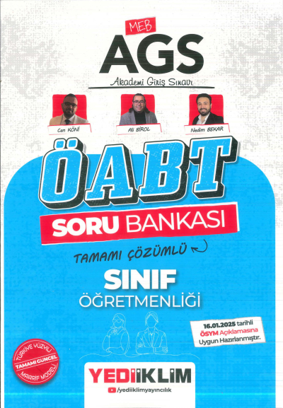 2025 MEB-AGS ÖABT Sınıf Öğretmenliği Soru Bankası Çözümlü Yediiklim Yayınları SegaCopy Fotokopi Merkezi