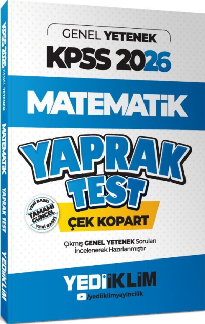 2026 KPSS Genel Yetenek Matematik Çek Kopart Yaprak Test Yediiklim Yayınları SegaCopy Fotokopi Merkezi