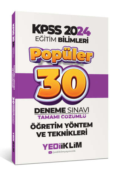 Öğretim Yöntem ve Teknikleri Popüler Tamamı Çözümlü 30 Deneme