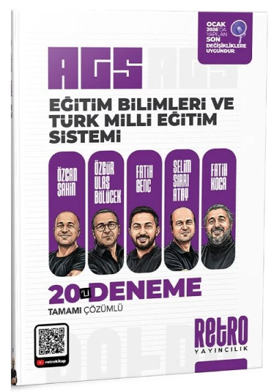 MEB AGS Eğitim Bilimleri Ve Türk Milli Eğitim Sistemi 20 Deneme Retro Yayıncılık SegaCopy Fotokopi Merkezi