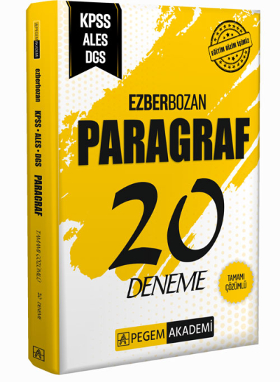 Ezberbozan KPSS ALES DGS Paragraf 20 Deneme Pegem Akademi Yayıncılık SegaCopy Fotokopi Merkezi