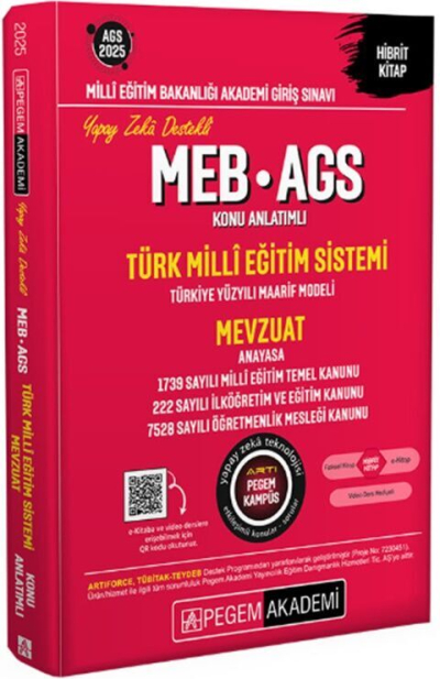 2025 MEB-AGS Konu Anlatımlı Türk Milli Eğitim Sistemi-Mevzuat Pegem Akademi Yayıncılık