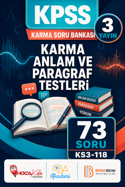 Karma Anlam ve Paragraf Testleri 3 Yayın 73 Soru (Benim Hocam - CBA - Hoca Kafası Yayınları)