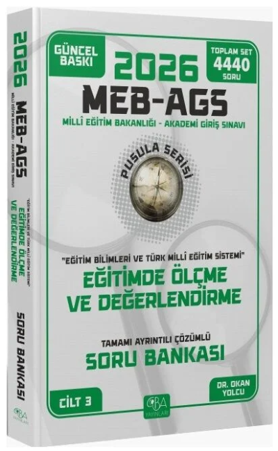 2026 MEB-AGS Eğitim Bilimleri Eğitimde Ölçme ve Değerlendirme Soru Bankası Çözümlü Pusula Serisi CBA Yayınları SegaCopy Fotokopi Merkezi