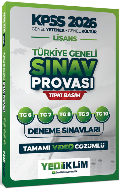 2026 KPSS Genel Yetenek Genel Kültür Lisans Türkiye Geneli Sınav Provası 5 Deneme Çözümlü (6-7-8-9-10) Yediiklim Yayınları SegaCopy Fotokopi Merkezi