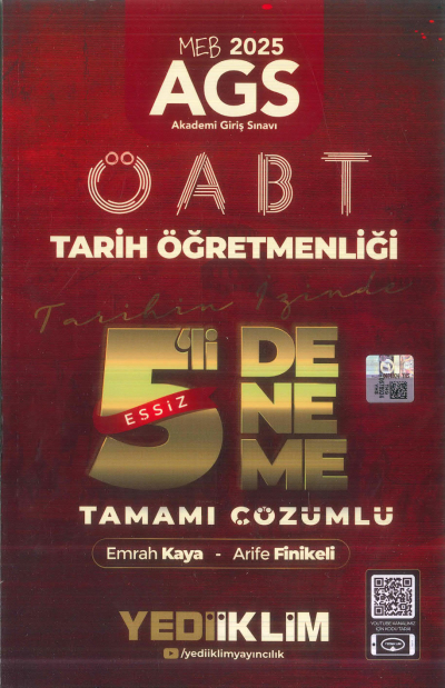 2025 MEB AGS ÖABT Tarih Öğretmenliği Tamamı Çözümlü Tarihin İzinde Eşsiz 5 li Deneme Yediiklim Yayınları SegaCopy Fotokopi Merkezi