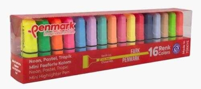Penmark Mini Fosforlu Kalem 16 Lı Neon+Pastel+Tropik SegaCopy Fotokopi Merkezi