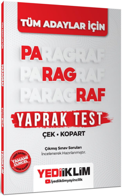 Paragraf Çek Kopart Yaprak Test Yediiklim Yayınları SegaCopy Fotokopi Merkezi