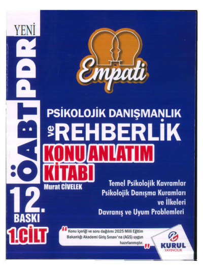 2025 ÖABT Empati Psikolojik Danışmanlık ve Rehberlik Konu Anlatımlı 1. Cilt