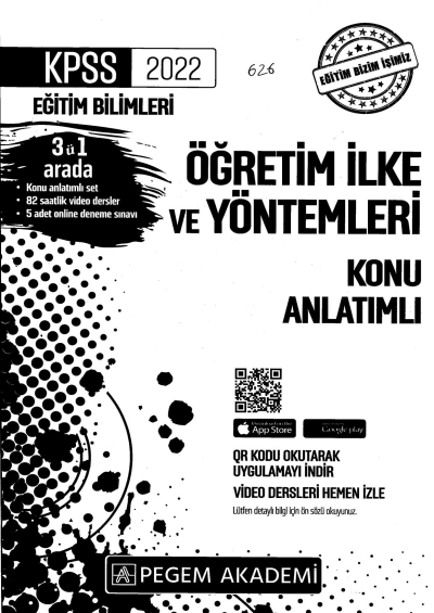 2022 KPSS Eğitim Bilimleri ÖĞRETİM İLKE VE YÖNTEMLERİ KONU ANLATIM SegaCopy Fotokopi Merkezi