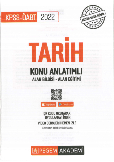 TARİH KONU ANLATIMI ALAN BİLGİSİ - ALAN EĞİTİMİ SegaCopy Fotokopi Merkezi