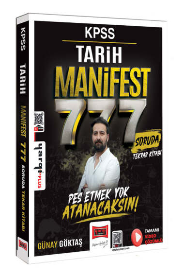KPSS Tarih MANİFEST 777 Soruda Tekrar Kitabı Çözümlü Günay Göktaş Yargı Yayınları SegaCopy Fotokopi Merkezi