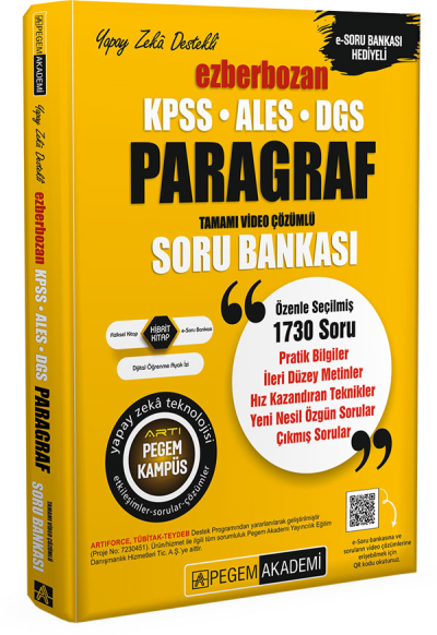 2026 AGS-KPSS-ALES-DGS Ezberbozan Paragraf Tamamı Video Çözümlü Soru Bankası Pegem Akademi Yayıncılık SegaCopy Fotokopi Merkezi