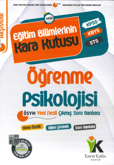 ÖĞRENME PSİKOLOJİSİ KONU ÖZETLİ DİJİTAL ÇÖZ. SORU BANKASI SegaCopy Fotokopi Merkezi