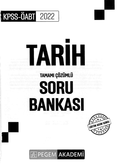 TARİH TAMAMI ÇÖZÜMLÜ SORU BANKASI SegaCopy Fotokopi Merkezi