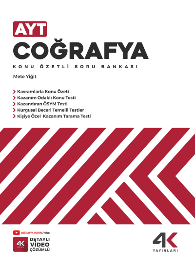 4K Yayınları AYT Coğrafya Konu Özetli Soru Bankası