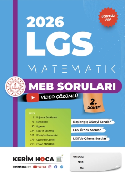 2026 LGS Matematik Meb Soruları Kitabı Kerim Hoca SegaCopy Fotokopi Merkezi