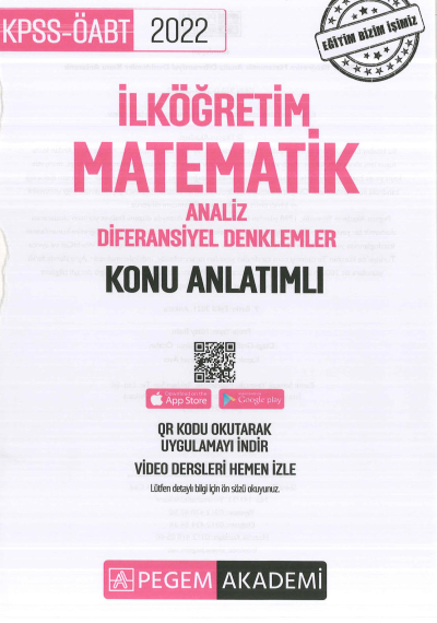 İLKÖĞRETİM MATEMATİK ANALİZ- DİFERANSİYEL DENKLEMLER KONU ANLATIMLI SegaCopy Fotokopi Merkezi