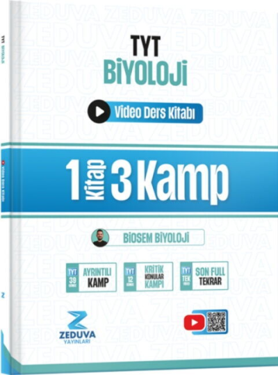 Biosem TYT Biyoloji 1 Kitap 3 Kamp Video Ders Kitabı Zeduva Yayınları SegaCopy Fotokopi Merkezi