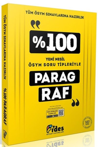 % 100 ÖSYM Soru Tipleriyle Paragraf Fides Yayınları SegaCopy Fotokopi Merkezi