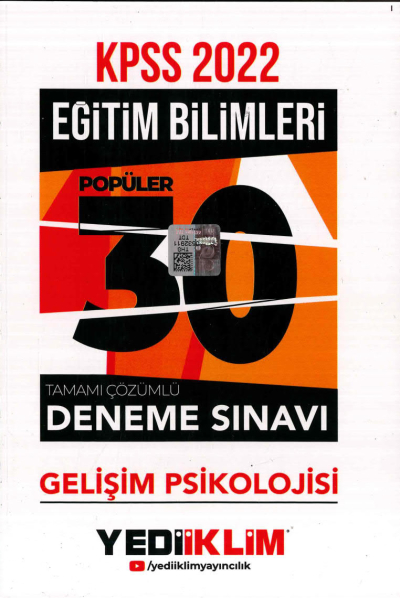 GELİŞİM PSİKOLOJİSİ 30LU DENEME SINAVI TAMAMI ÇÖZÜMLÜ SegaCopy Fotokopi Merkezi