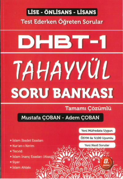 TAHAYYÜL SORU BANKASI TAMAMI ÇÖZÜMLÜ DHBT-1 SegaCopy Fotokopi Merkezi