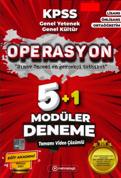 KPSS Genel Kültür Genel Yetenek Operasyon 5 Deneme Video Çözümlü Mehmet Eğit Yayınları SegaCopy Fotokopi Merkezi
