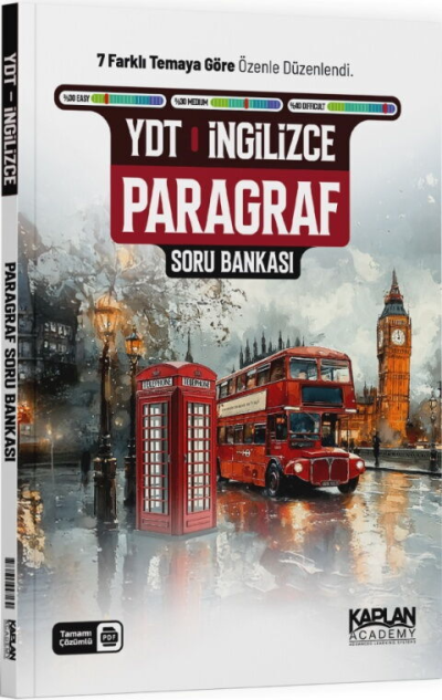 YDT İngilizce Paragraf Soru Bankası Kaplan Akademi SegaCopy Fotokopi Merkezi