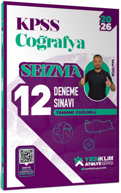 2026 KPSS Atölye Serisi Coğrafya Seizma Tamamı Çözümlü 12 Deneme Sınavı Yediiklim Yayınları SegaCopy Fotokopi Merkezi