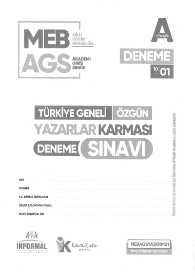2025 MEB AGS TÜRKİYE GENELİ DENEME SINAVLARI KARAKUTU 1-2-3-4-6-7-8 DENEMELER (TAMAMI ÇÖZÜMLÜ) SegaCopy Fotokopi Merkezi