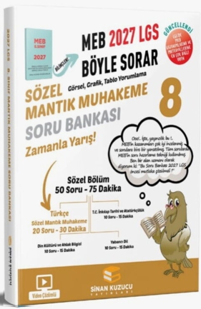 8. Sınıf 2027 Lgs Meb Böyle Sorar Sözel Mantık Muhakeme Soru Bankası Video Çözümlü Sinan Kuzucu Yayınları SegaCopy Fotokopi Merkezi