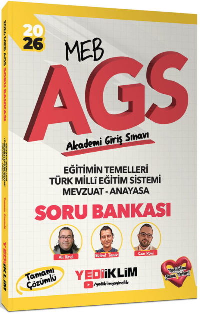 2026 MEB AGS Eğitimin Temelleri - Türk Milli Eğitim Sistemi Mevzuat Anayasa Tamamı Çözümlü Soru Bankası Yediiklim Yayınları SegaCopy Fotokopi Merkezi