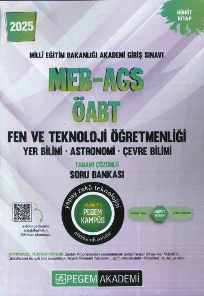 2025 MEB-AGS-ÖABT Fen ve Teknoloji Öğretmenliği Yer Bilimi - Astronomi- Çevre Bilimi Tamamı Çözümlü Soru Bankas Pegem Akademi Yayıncılık SegaCopy Fotokopi Merkezi