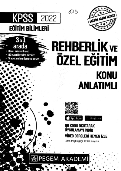 2022 KPSS Eğitim Bilimleri REHBERLİK VE ÖZEL EĞİTİM KONU ANLATIM SegaCopy Fotokopi Merkezi