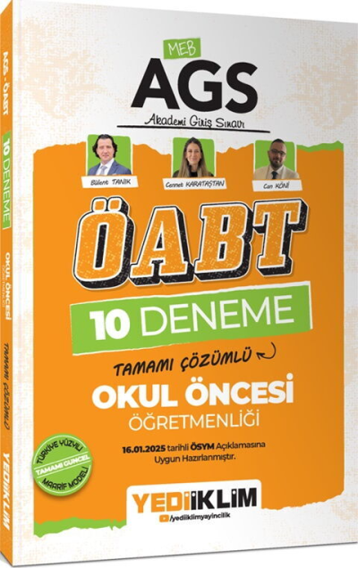 2025 MEB AGS ÖABT Okul Öncesi Öğretmenliği Tamamı Çözümlü 10 Deneme Yediiklim Yayınları SegaCopy Fotokopi Merkezi