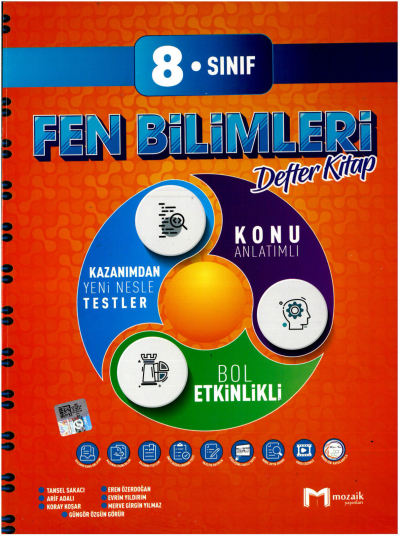 8. Sınıf Fen Bilimleri İntro Defter Kitap Mozaik Yayınları SegaCopy Fotokopi Merkezi