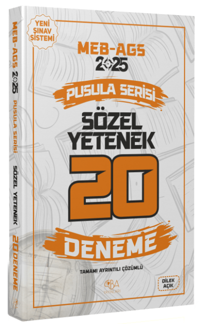 2025 MEB-AGS Sözel Yetenek 20 Deneme Çözümlü Pusula Serisi CBA Yayınları