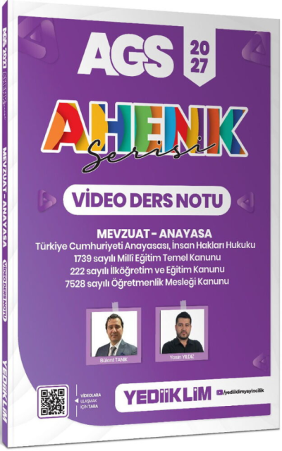 2027 MEB-AGS Mevzuat-Anayasa Video Ders Notu Ahenk Serisi Yediiklim Yayınları