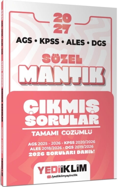 MEB AGS KPSS ALES DGS Sözel Mantık Tamamı Çözümlü Çıkmış Sorular Yediiklim Yayınları SegaCopy Fotokopi Merkezi