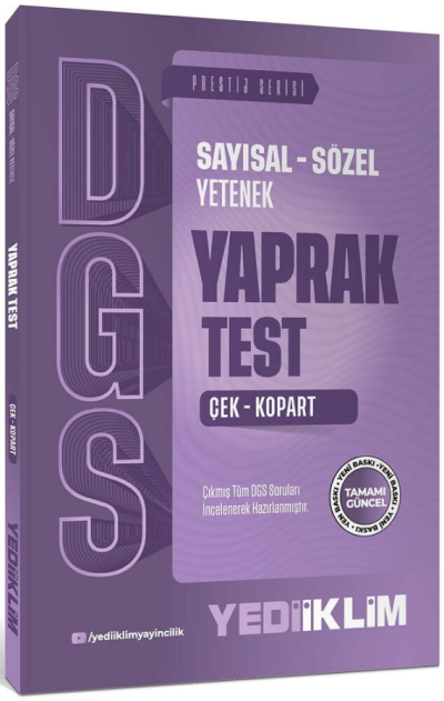 2027 DGS Sayısal Sözel Yetenek Çek Kopart Yaprak Test Yediiklim Yayınları SegaCopy Fotokopi Merkezi