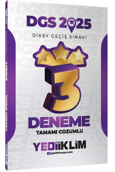 2025 DGS Tamamı Çözümlü 3 Yıldız Deneme Yediiklim Yayınları