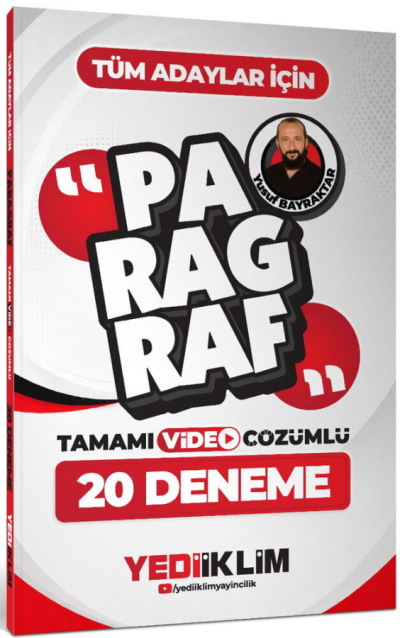 Tüm Adaylar İçin Paragraf Tamamı Video Çözümlü 20 Deneme Yediiklim Yayınları SegaCopy Fotokopi Merkezi