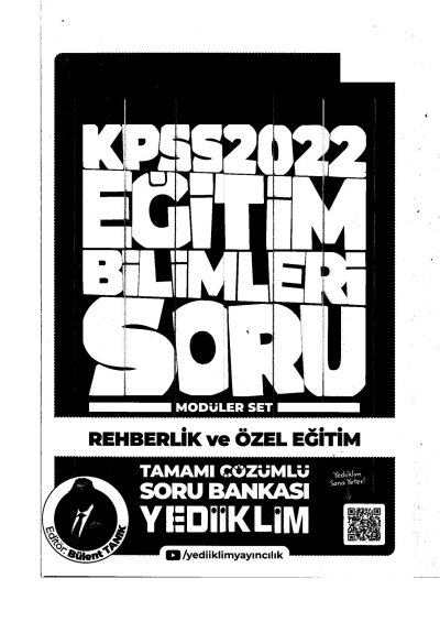 2022 KPSS Rehberlik ve Özel Eğitim Soru Bankası Modüler Set SegaCopy Fotokopi Merkezi