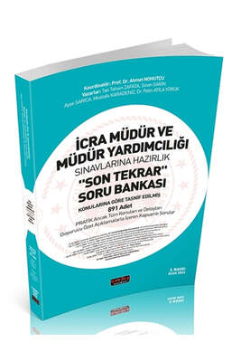 İCRA MÜDÜRLÜĞÜ SINAVINA HAZIRLIK SON TEKRAR TAMAMI ÇÖZÜMLÜ SORU BANKASI SegaCopy Fotokopi Merkezi