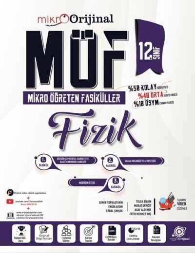 Mikro 12. Sınıf Fizik MÖF Mikro Öğreten Fasiküller Orijinal Yayınları SegaCopy Fotokopi Merkezi
