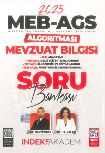 2025 MEB AGS Algoritması Mevzuat Bilgisi Soru Bankası Çözümlü İndeks Akademi Yayıncılık SegaCopy Fotokopi Merkezi