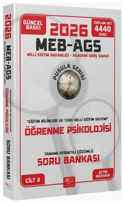 2026 MEB-AGS Eğitim Bilimleri Öğrenme Psikolojisi Soru Bankası Çözümlü Pusula Serisi CBA Yayınları SegaCopy Fotokopi Merkezi
