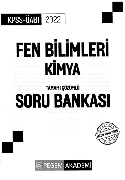 FEN BİLİMLERİ KİMYA TAMAMI ÇÖZÜMLÜ SORU BANKASI SegaCopy Fotokopi Merkezi